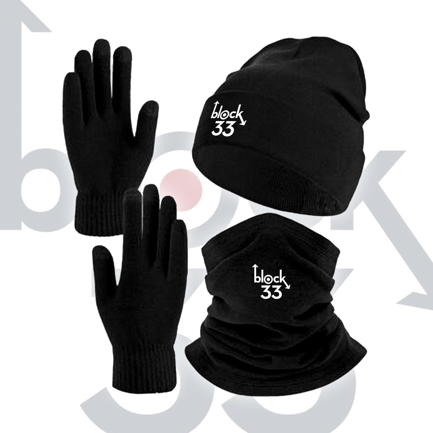 Block 33 Hat, Scarf & Gloves